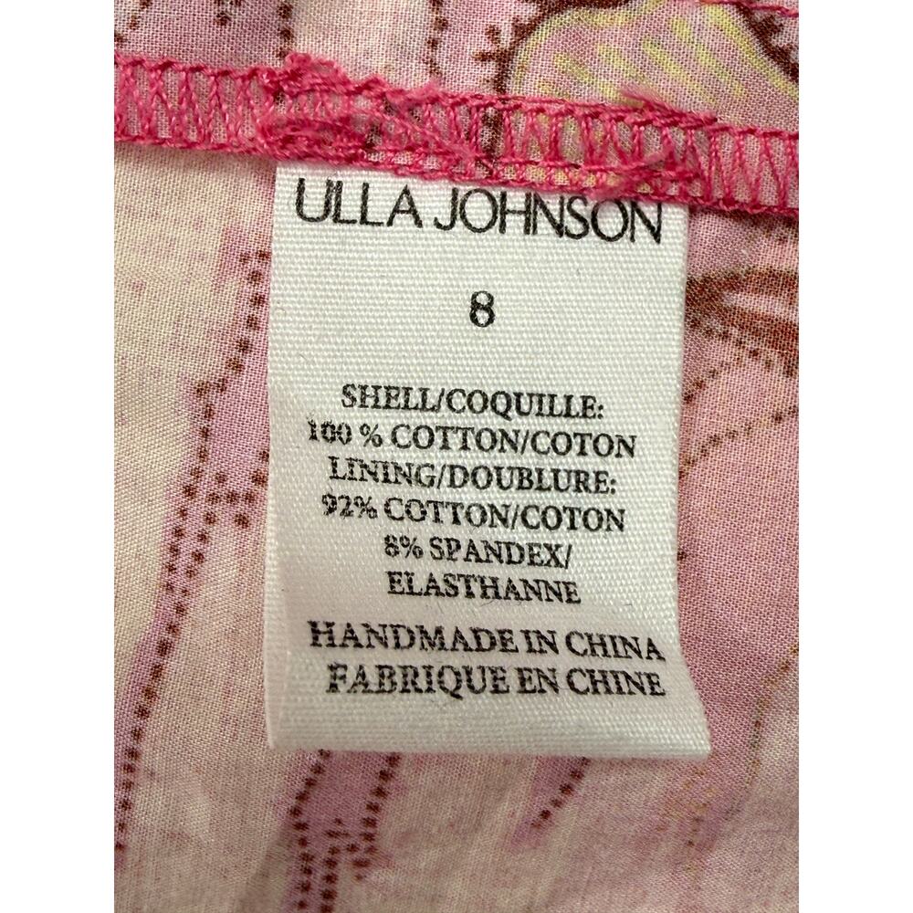 Ulla Johnson Leilani Dress Sz 8 100% cotton pink & gold floral print pockets - Picture 8 of 15